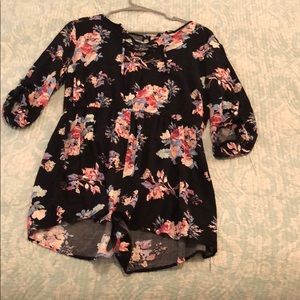 Black floral romper